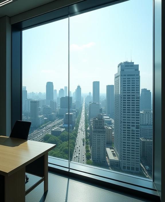 新宿のオフィスから見た都会の風景