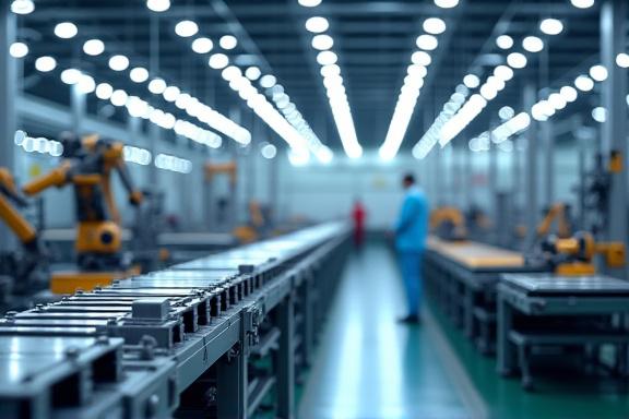 近代的な工場の製造ライン